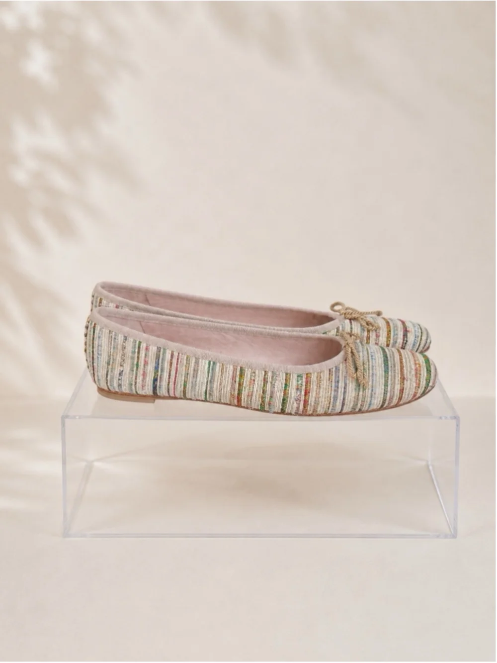 Paul Mayer Attitudes Ballet Flats Sz 8B Multicolor Woven Spain Vero Cuoio Bow